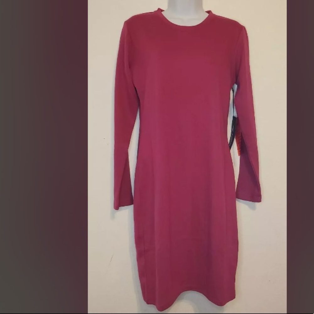 Fuschia Fran Above-The-Knee Dress Long Sleeve